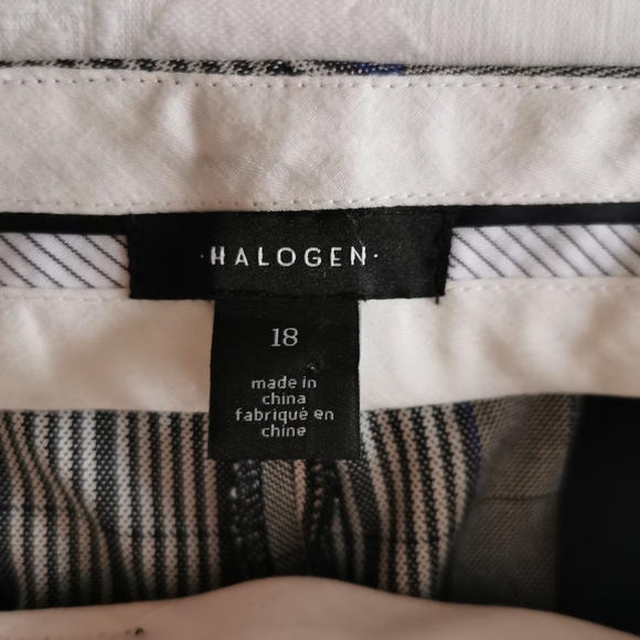 Halogen Blue & Gray Plaid Cropped Pants Size 18 - Picture 2 of 6